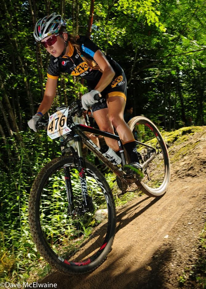 The downhill portion of the course forced the riders to space out considerably
