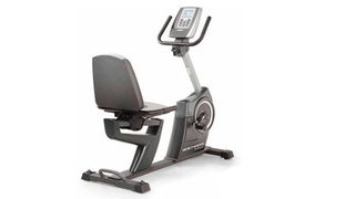 HealthRider H35Xr review: the recumbent exercise bike photographed from the back to show the seat