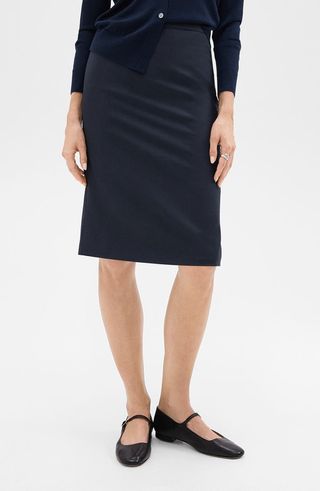 Trace Slim Fit Stretch Wool Skirt