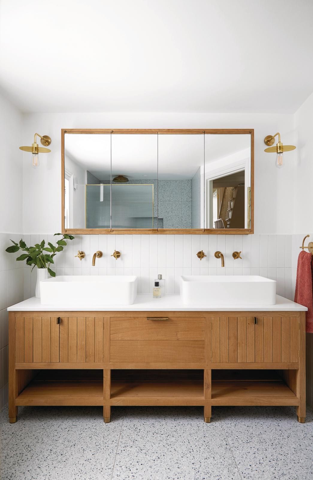 Wooden Double Vanity Unit