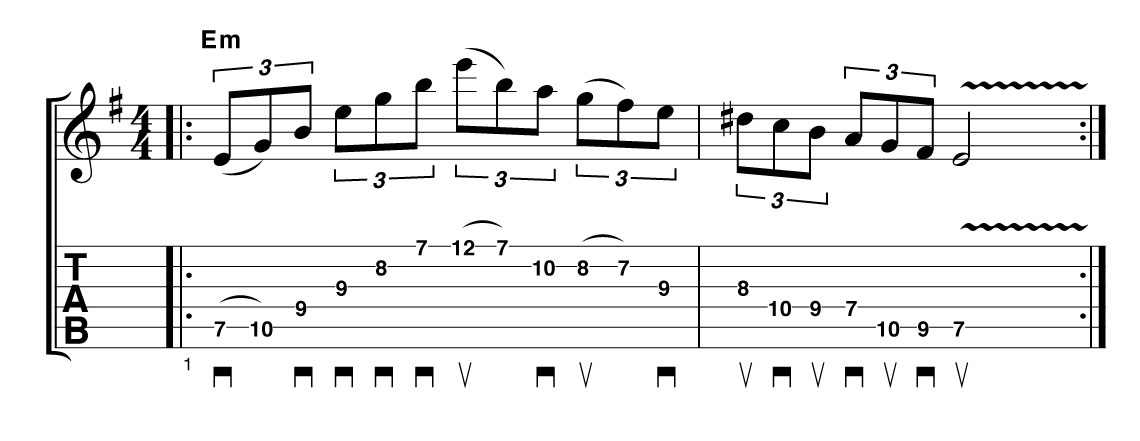 Sweep-picked arpeggio