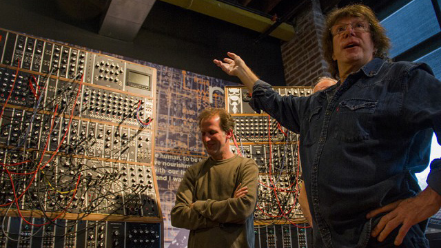 &quot;Nope, I can&#039;t believe it either.&quot; Keith Emerson shows off the recreation of his signature Modular.