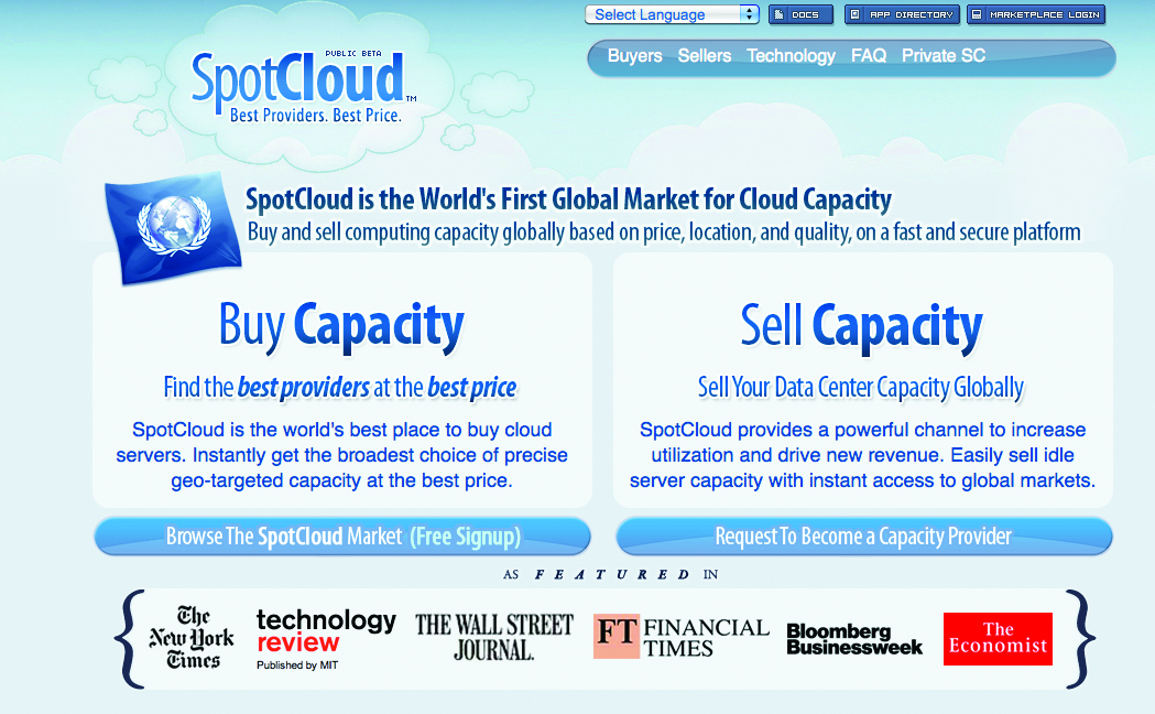 SpotCloud is like a big market place for hosting companies to resell their excess capacity as cloud instances