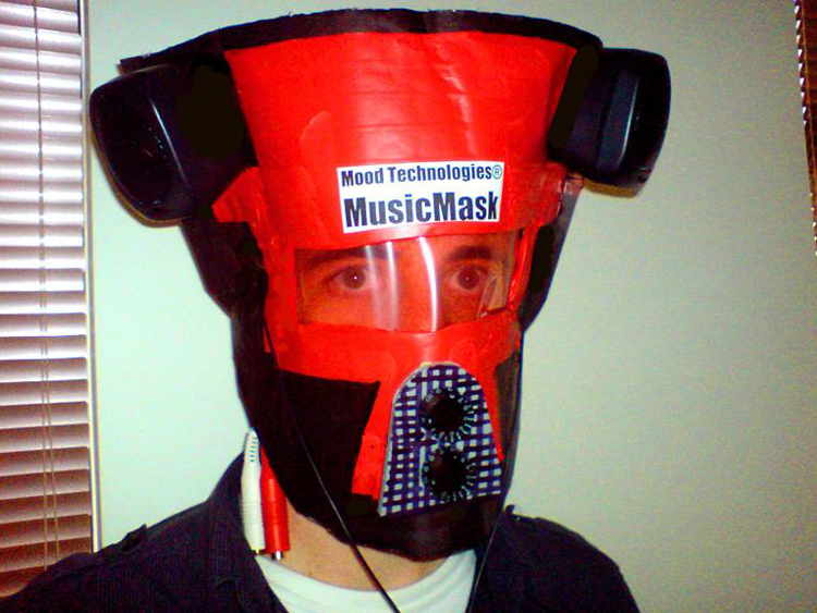 The MusicMask has stereo outputs and front-mounted level controls.