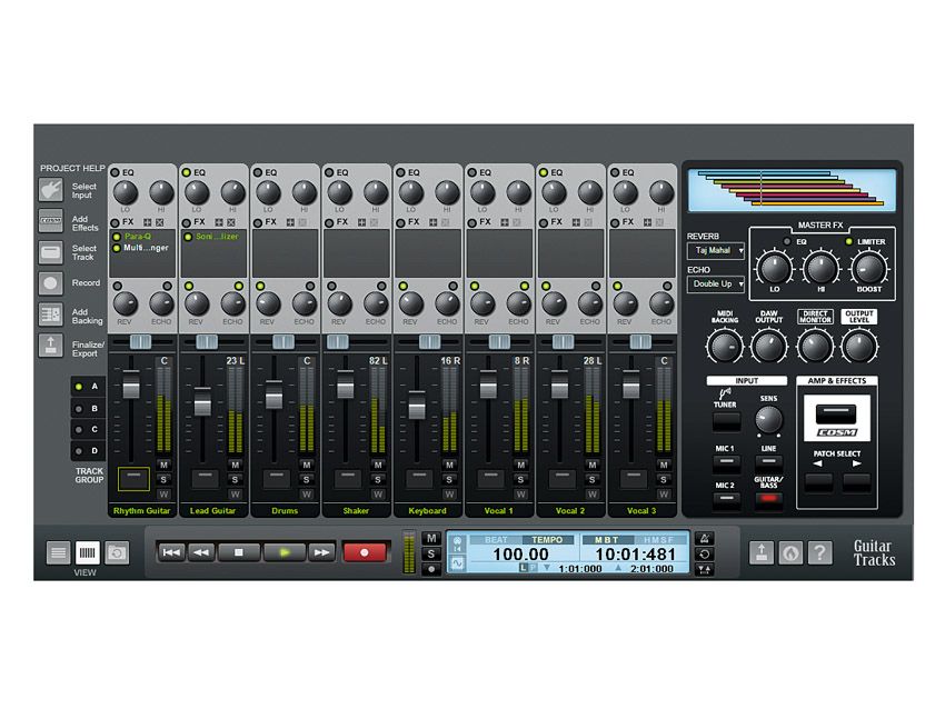 The VS-20's control layout is mirrored in the software's console view, with plenty of extra controls to twiddle.