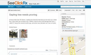 SeeClickFix lets users point out local community problems and the government is awarded points on how the respond to the issues raised on the site