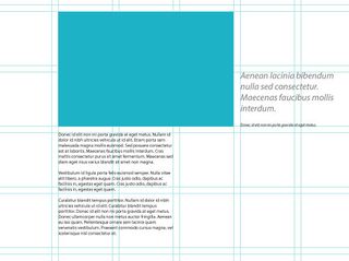 Screenshot of a grid being used to create balanced page layout