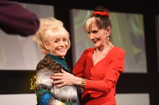 Barbara Windsor and June Brown LONDON, ENGLAND - MARCH 14: (L) Barbara Windsor and June Brown pose at the TRIC Awards 2017 at The Grosvenor House Hotel on March 14, 2017 in London, England. (Photo by Dave J Hogan/Getty Images)