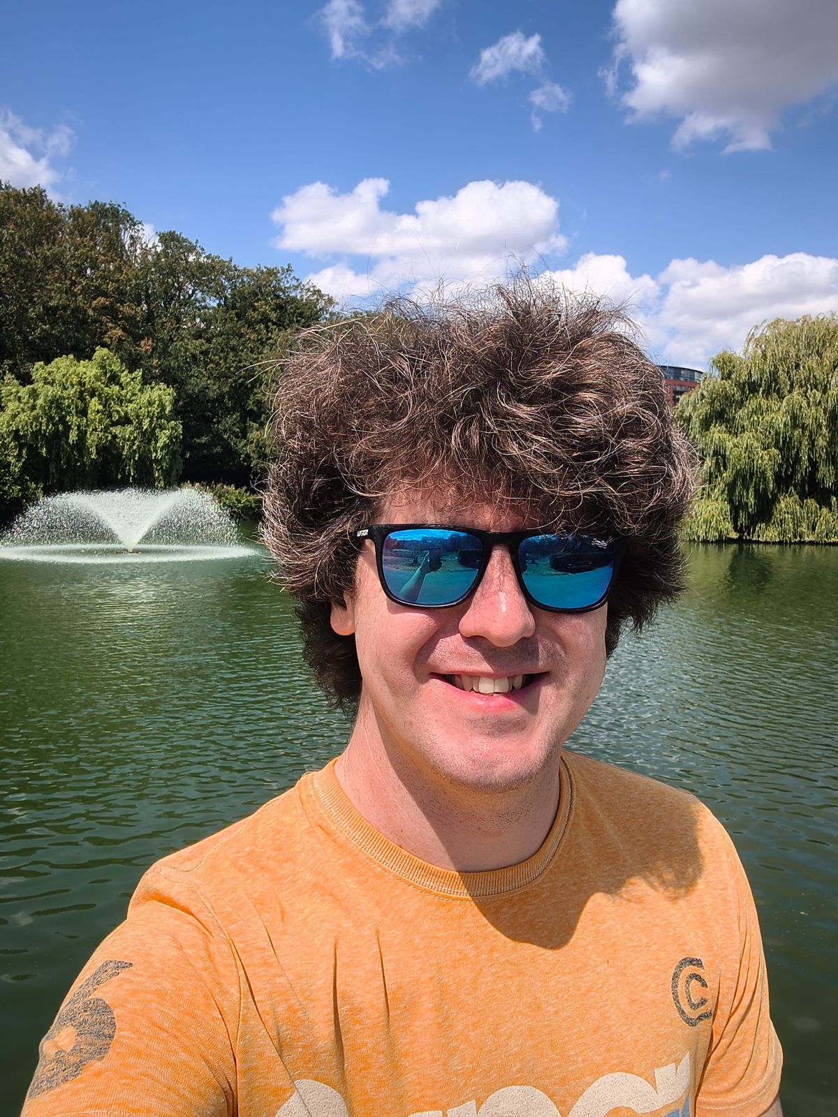 Selfies of a man taken with the Motorola Razr 2026