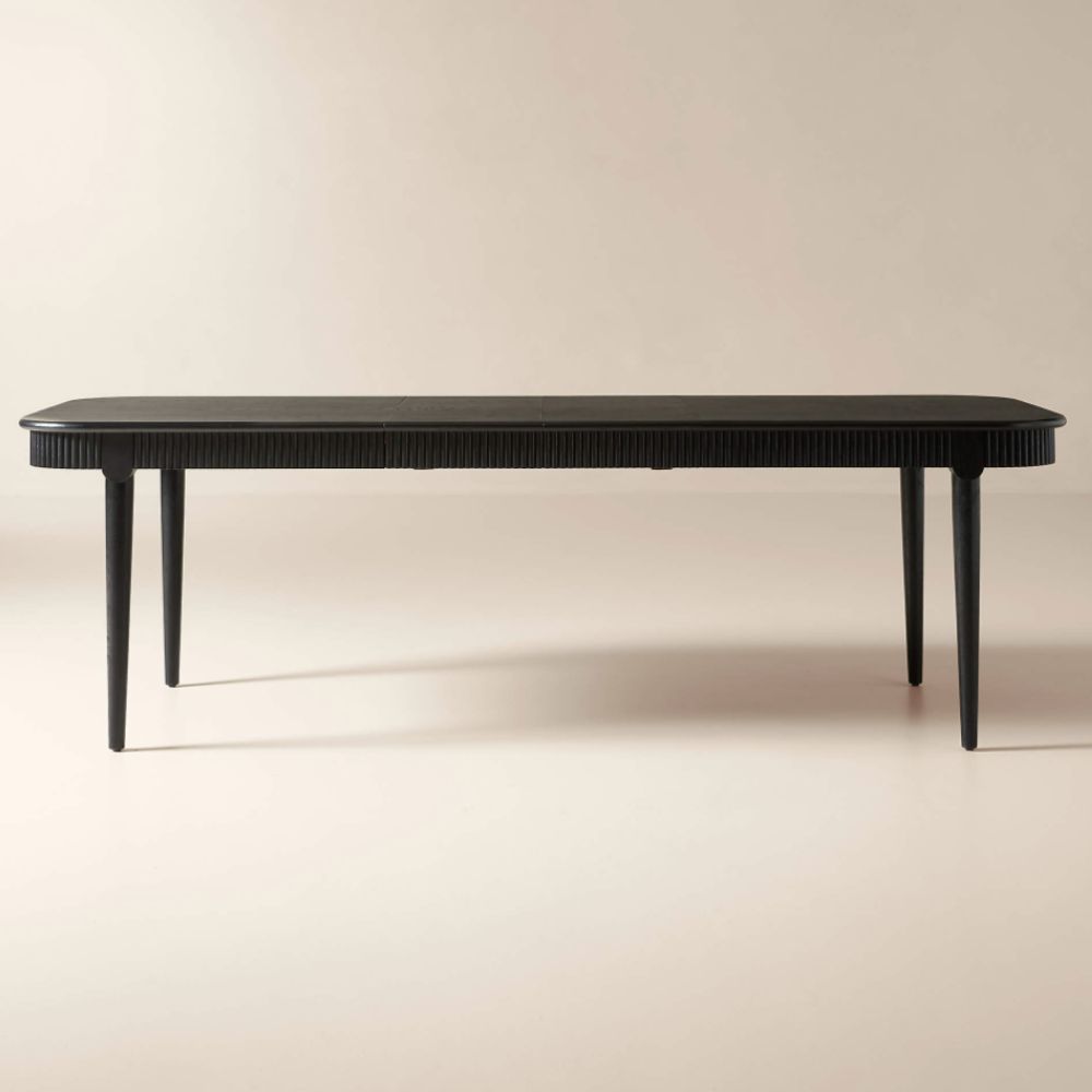 Black extendable dining table