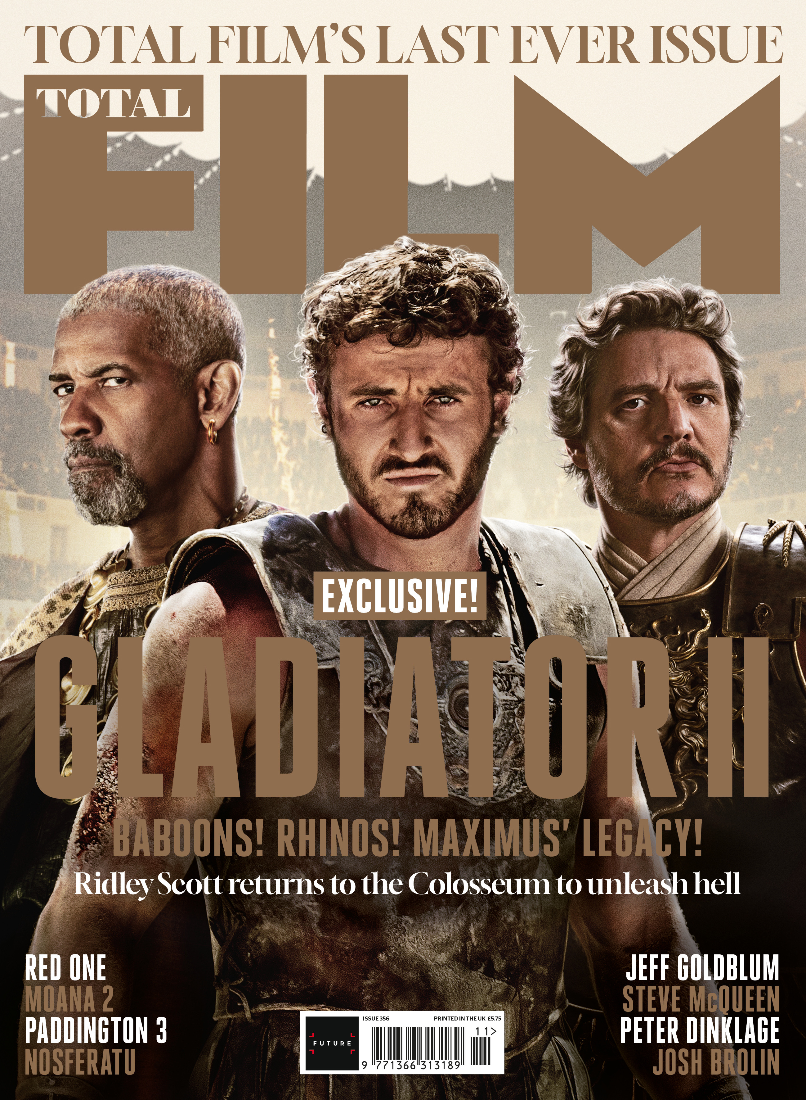 Gladiator 2 on the cover of the final issue of Total Film magazine