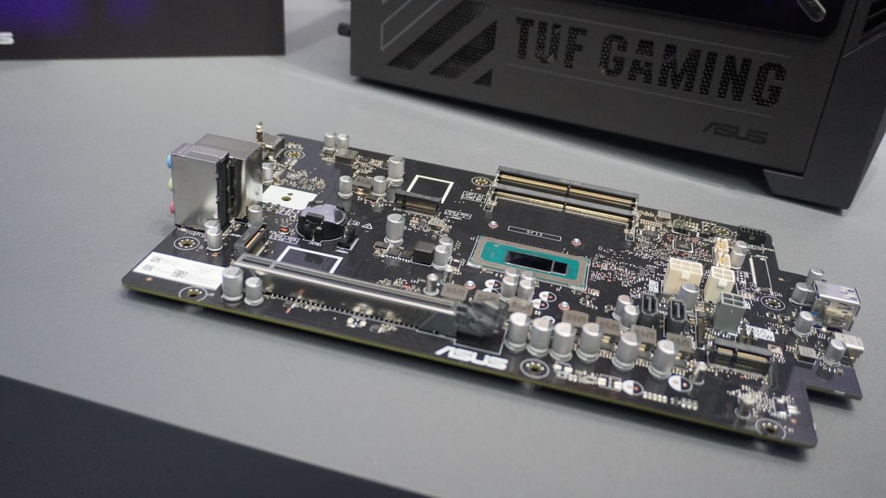 Asus TUF Gaming T500 motherboard on table