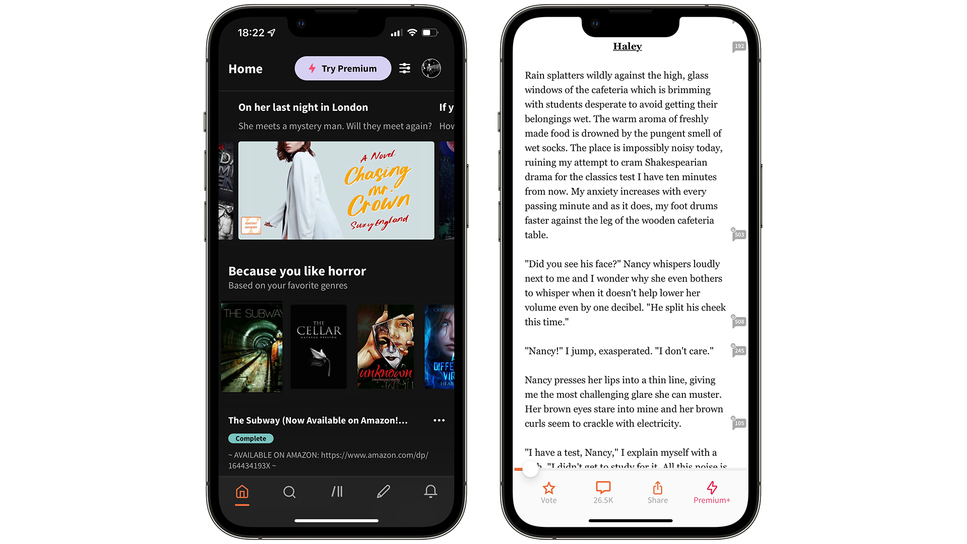 Wattpad on iOS