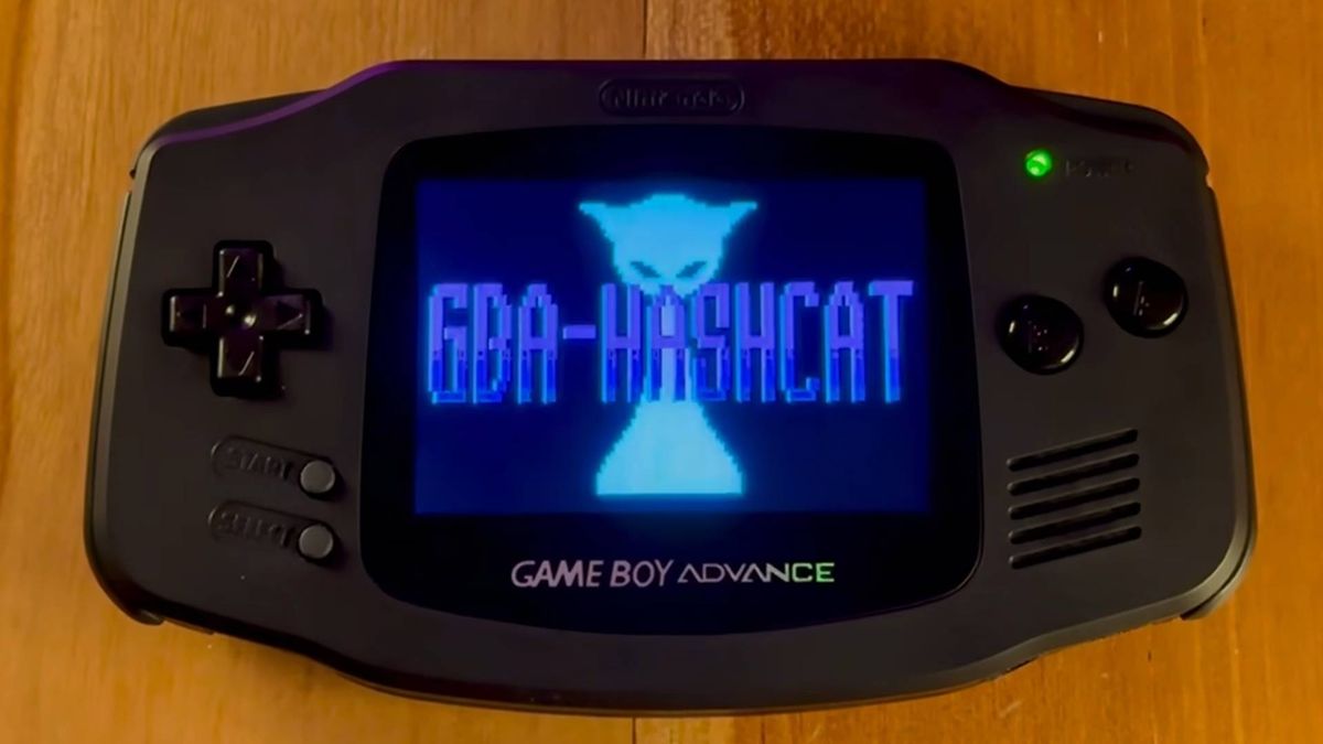 Developer creates a password-cracking Game Boy Advance that is 'about thirty million times slower than a modern cracking rig'