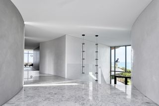 Interior whites and marbles at Horizon Flinders House by Mim Design