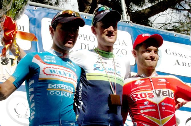 The 2014 Giro della Toscana podium