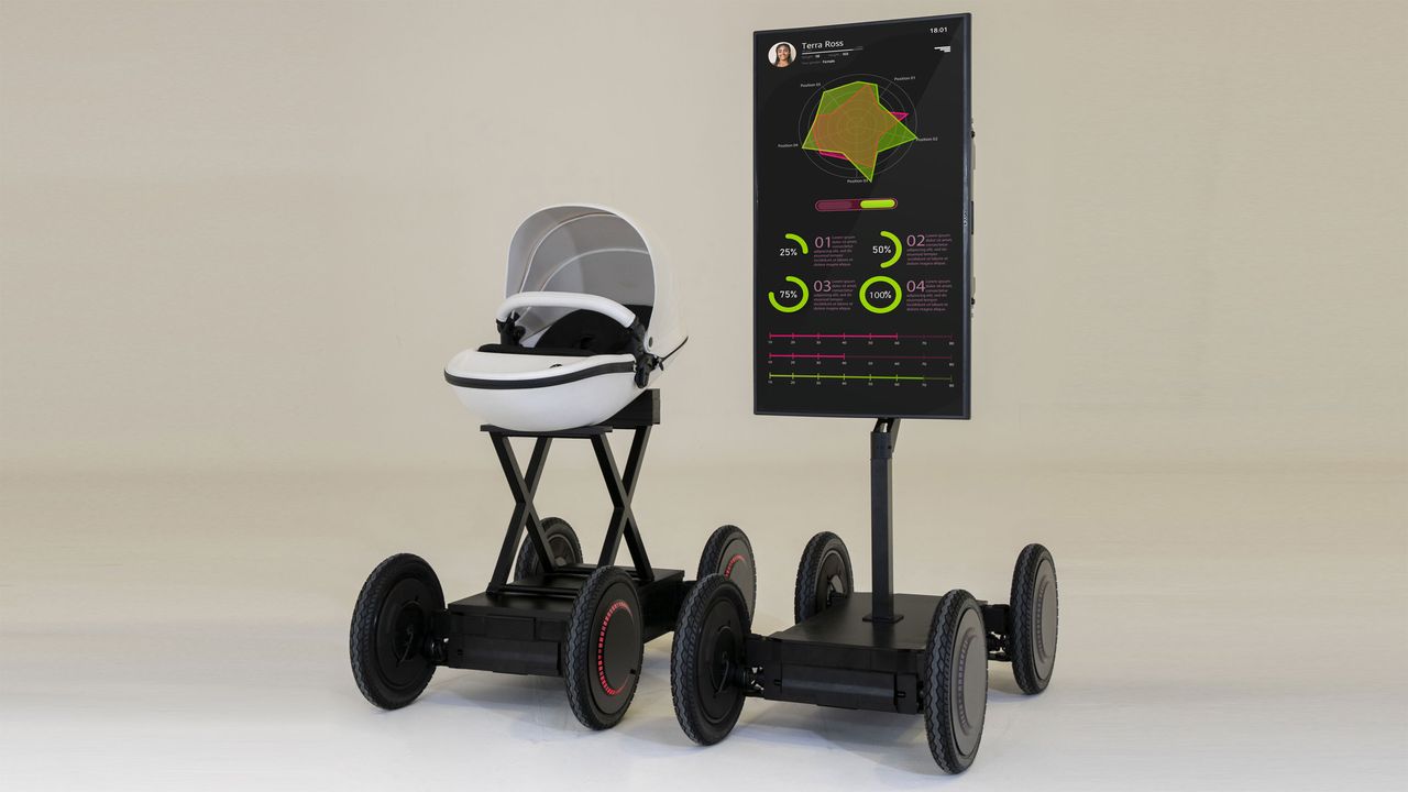MobED with a baby carrying and screen attachments