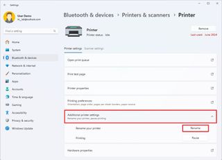 Additional printer settings