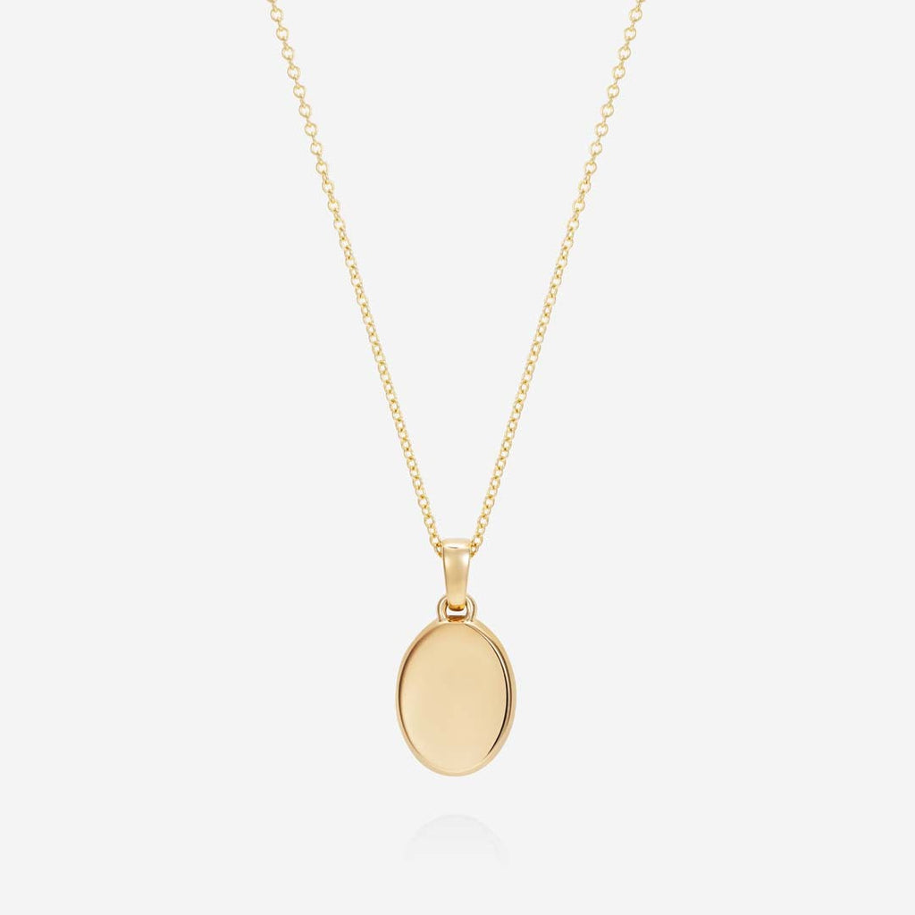 886 Oval Pendant With Chain 18ct Yellow Gold