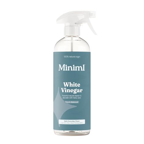 Miniml Eco White Vinegar Cleaning Unscented 750ml - All Natural Multi-Surface &amp;amp; Multi-Purpose Cleaner, Limescale Remover, Laundry Softener &amp;amp; More - 100% Vegan &amp;amp; Cruelty Free