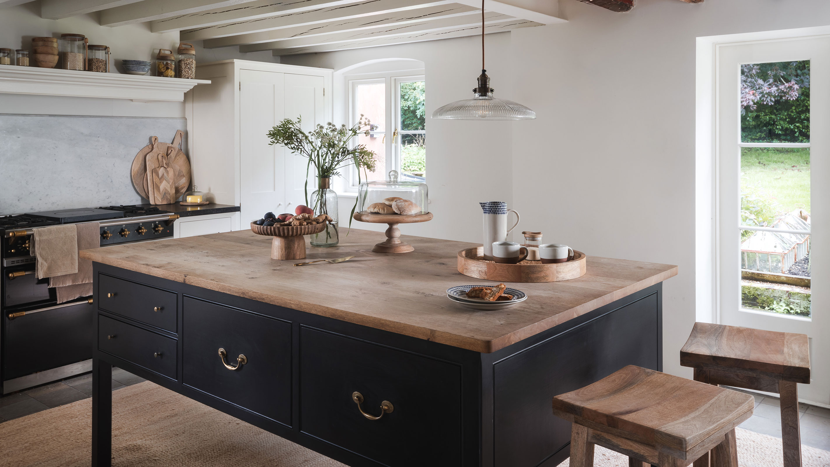 navy farmhouse kitchen