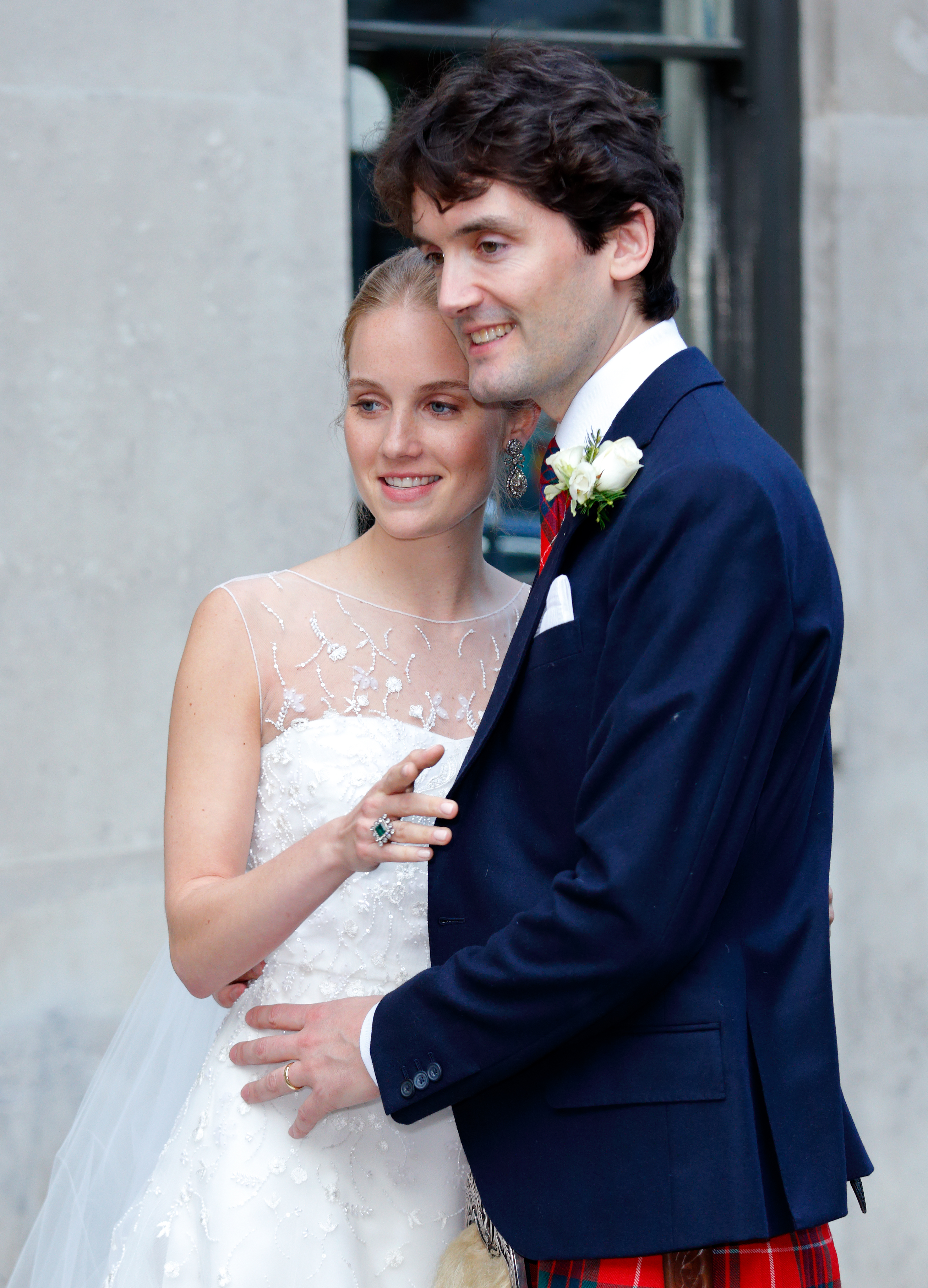 Petra on her wedding day to Simon Fraser in 2016 in London.