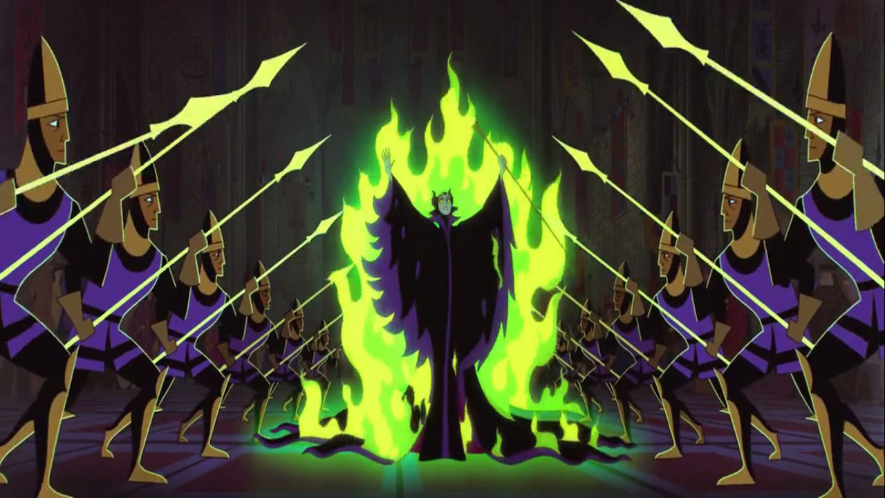 Maleficent in flames in Sleeping Beauty