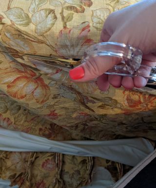 Upholstering a headboard with curtain cut offs