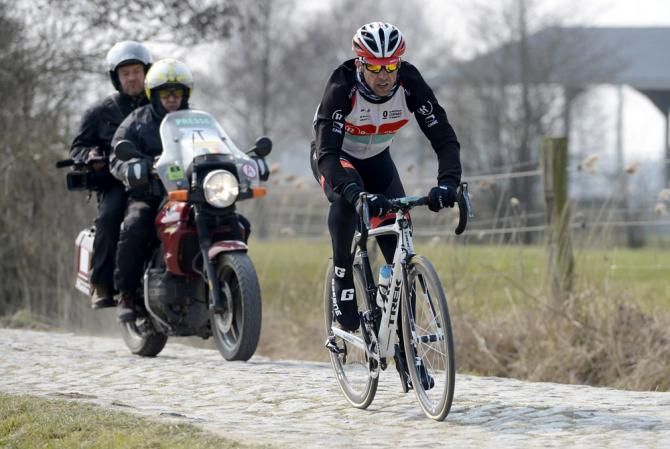 Stijn Devolder (RadioShack-Leopard) at home on the pav&eacute;