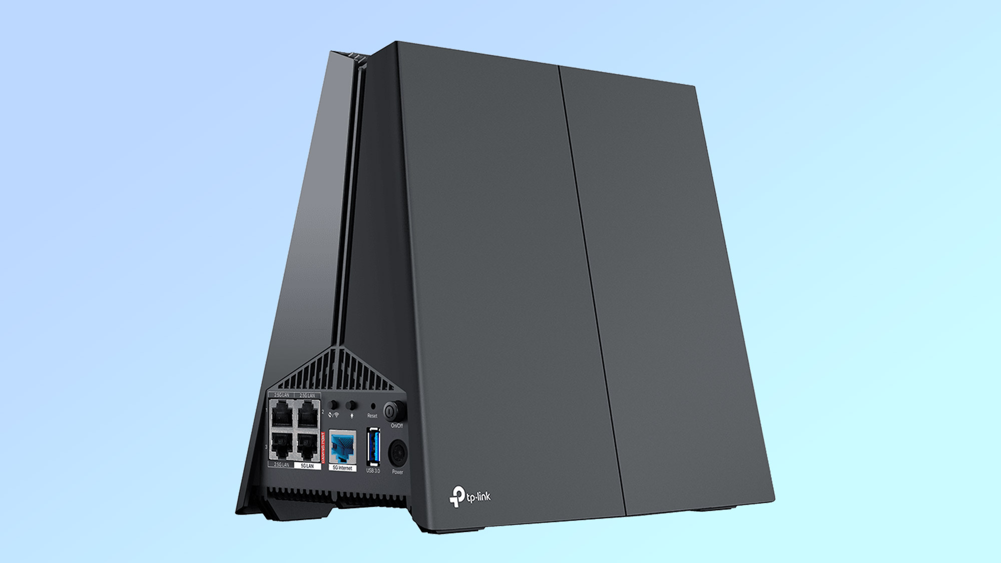 A product shot for the TP-Link Archer GE650 router