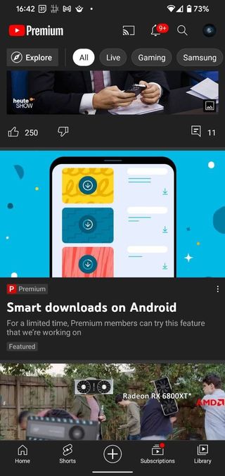 YouTube Smart Downloads Test