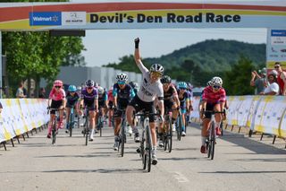 Skylar Schneider (L39ION of Los Angeles) sprints to victory on stage 1 of the Joe Martin Stage Race