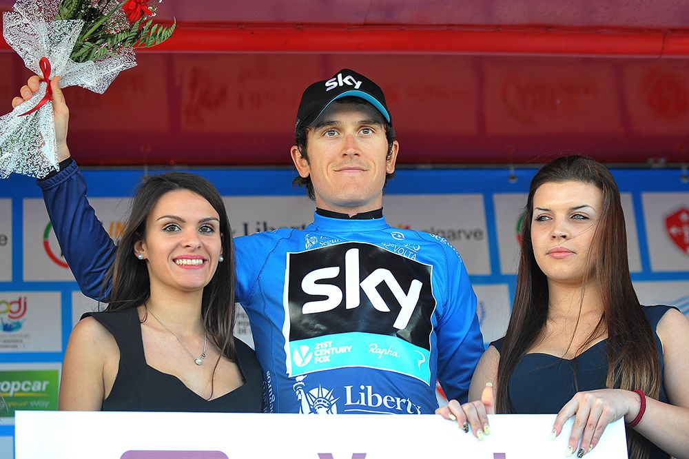 Geraint Thomas (Team Sky) leads the mountains classification