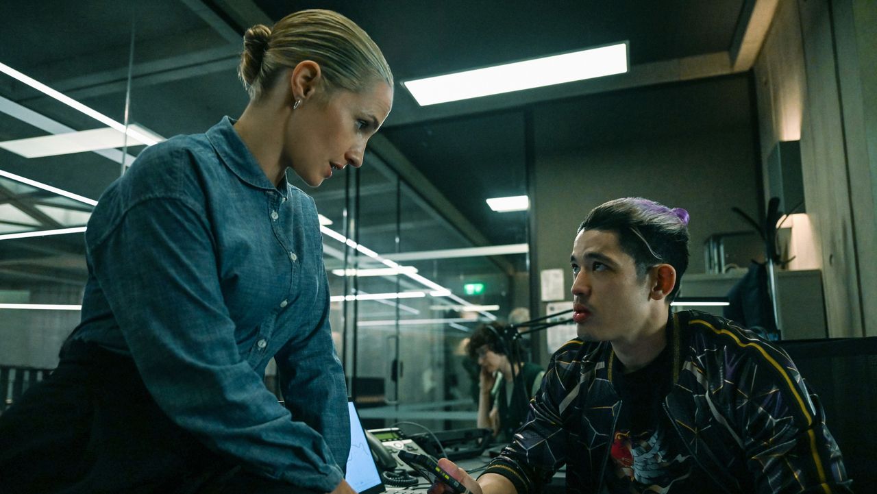 Ruth Bradley and Christopher Chung in Slow Horses