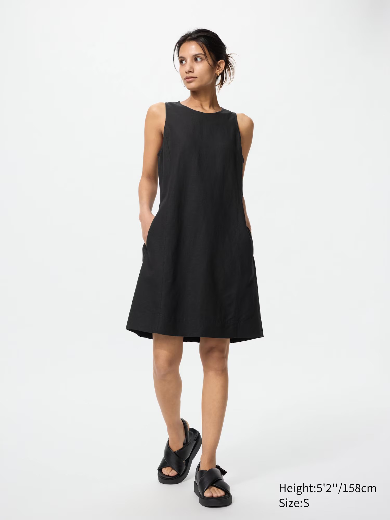 Linen Mixed Mini Dress (Sleeveless)
