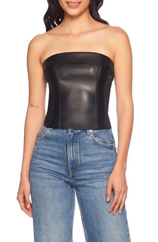 Faux Leather Corset Top