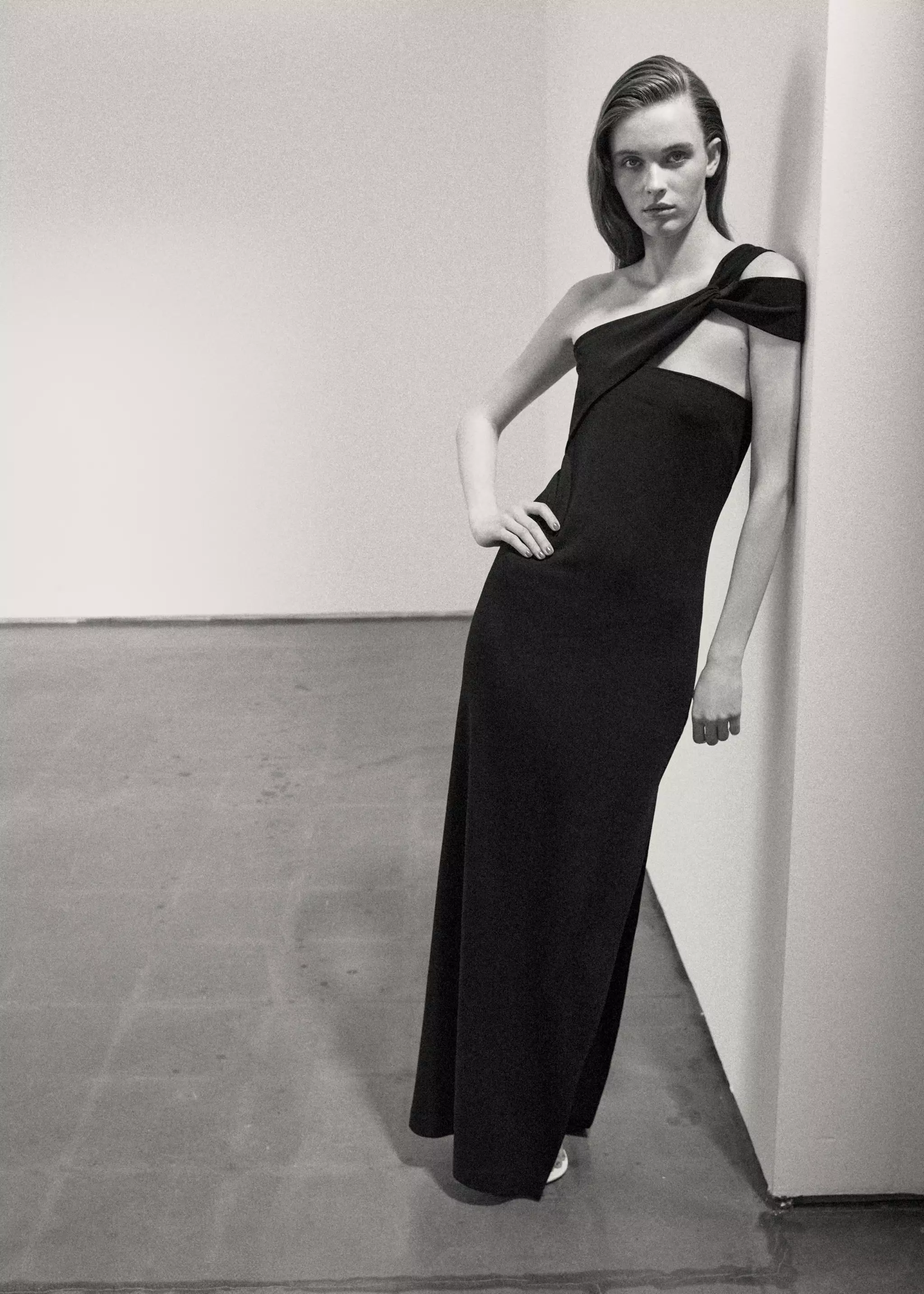 Long Dress With an Asymmetric Neckline - Women | Mango United Kingdom