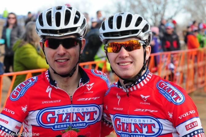 Cal Giant teammates Yannick Eckmann and Logan Owen