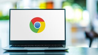 Google Chrome logo on a laptop screen