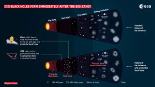 According to the theory, black holes existed from the beginning of time, accelerating star formation in the early millions of years after the Big Bang.