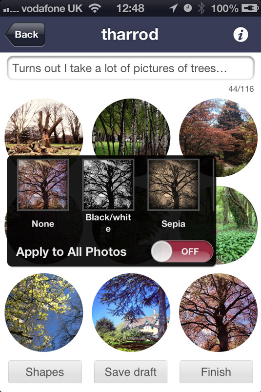 Images are centred automatically