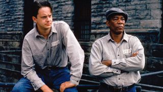 A still from the movie The Shawshank Redemption of main characters Ellis Boyd "Red" Redding and Andy Dufresne