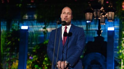 Prince William gives a speech on the Queen during the BBC Party at the Palace
