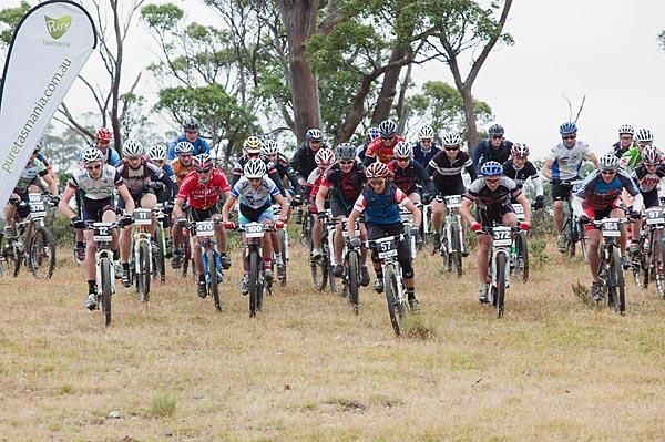 Chris Southwood leads the pack after the gun.