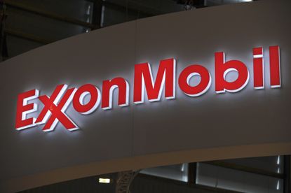 The ExxonMobil logo in Paris