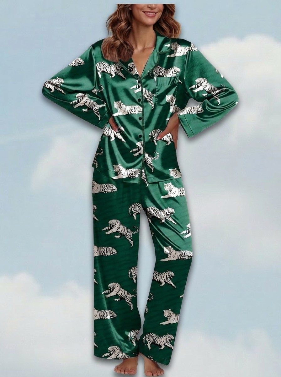 Ekouaer Women's Satin Pajama Set