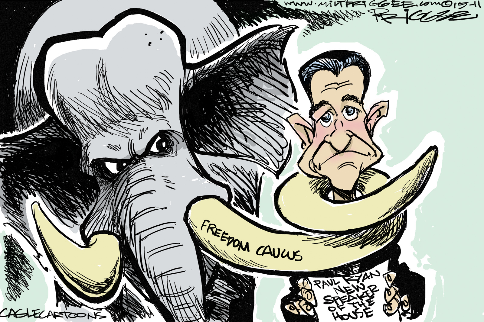Political cartoon Paul Ryan Freedom Caucus