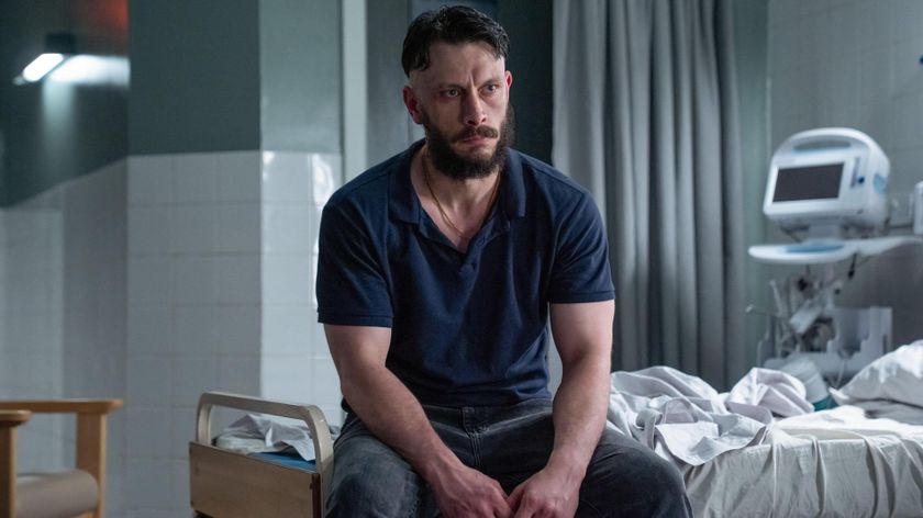 Richard Gadd sits on a hospital bed in Half Man