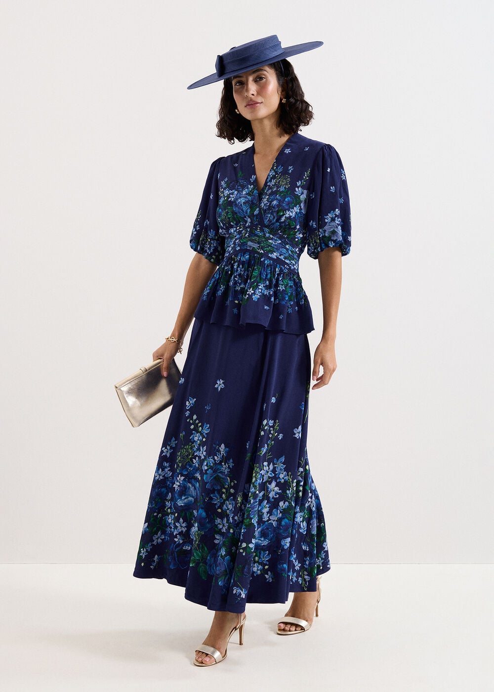 Maeve Navy Floral Print Skirt