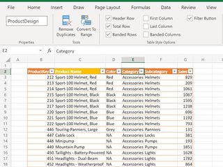 Excel Table Improvements